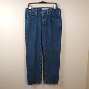 LEE Dark Wash Regular Fit Straight Leg Jeans Size 34x30